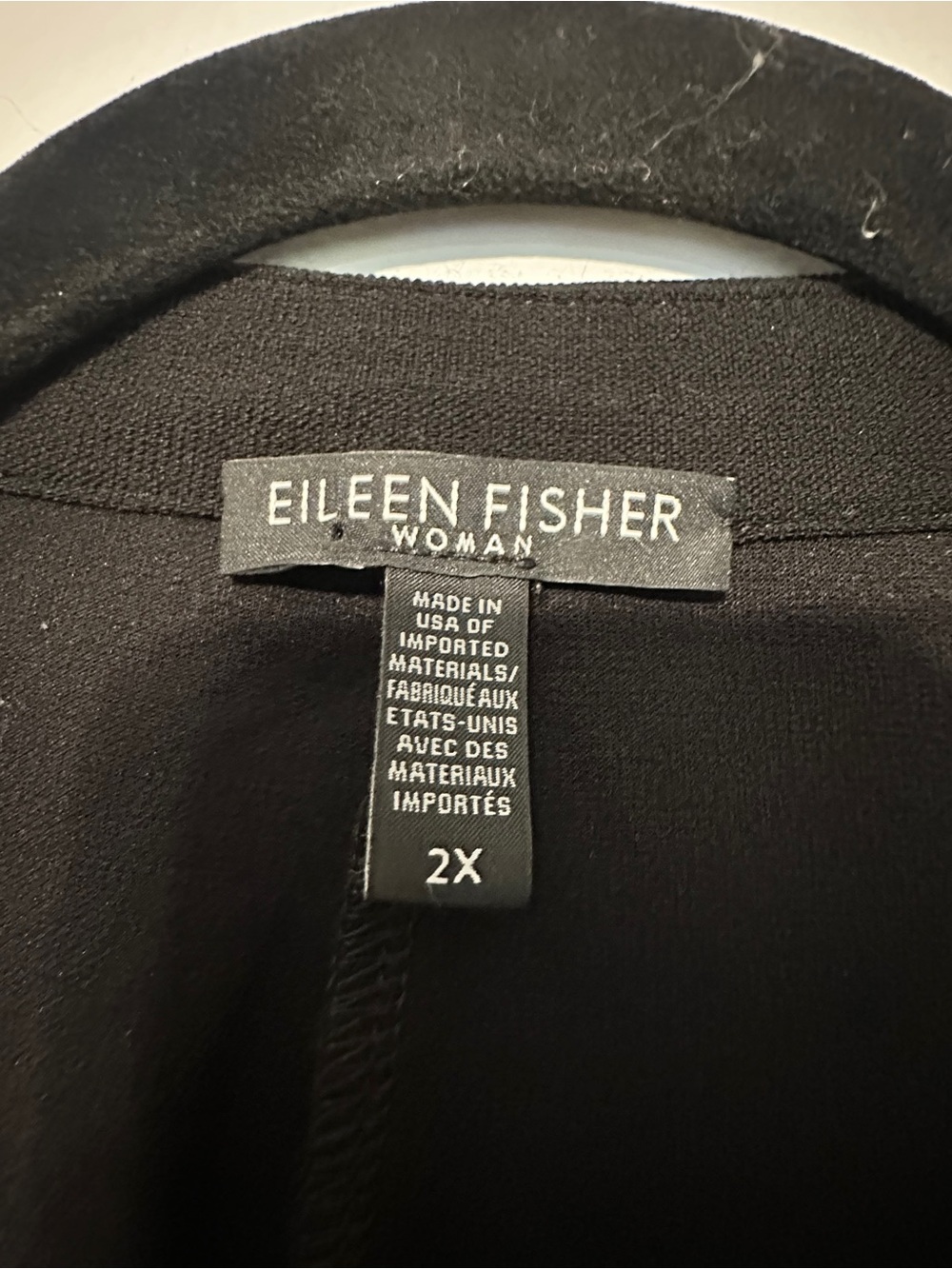 Eileen Fisher Crepe Georgette Viscose Button Down Overcoat Jacket 2X Black - Picture 3 of 5